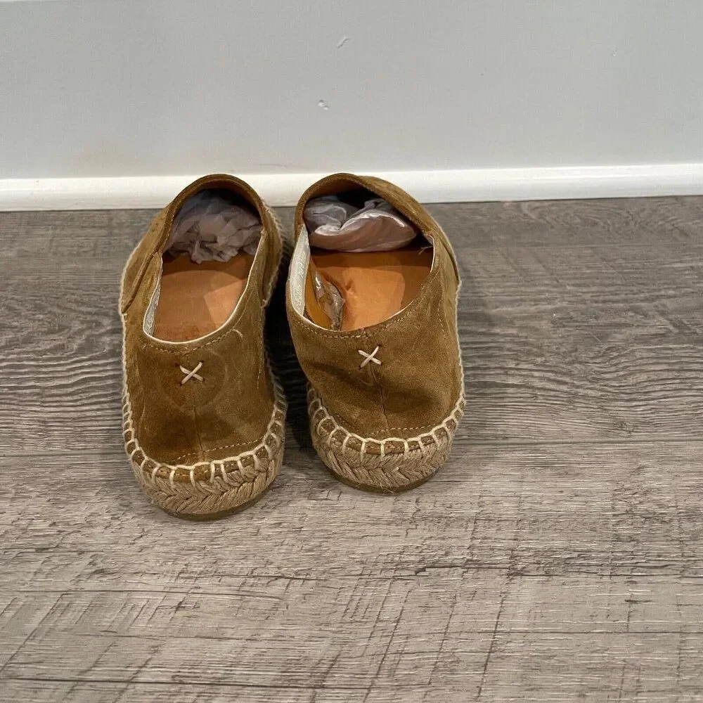 Rag & Bone Espadrilles Flats Womens 7 Brown Edie Embossed‎ Suede